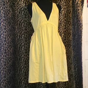 NWT WILD FABLE YELLOW EMPIRE WAIST SUN MINI DRESS M GLAM ROCKABILLY